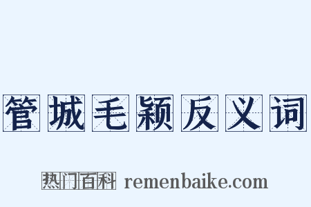 管城毛颖反义词是什么意思的图片